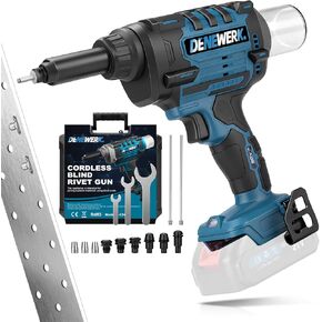 مسدس برشام لاسلكي متوافق مع بطارية ماكيتا 18 فولت بحد أقصى، أداة برشام كهربائية بدون فرش لـ 3/32 بوصة، 1/8 بوصة، 5/32 بوصة، 3/16 بوصة للمسامير المعدنية والبلاستيك والجلود، أقصى قوة سحب 2248 رطل (الأداة فقط) in Kuwait