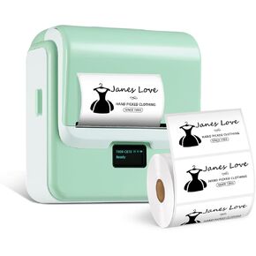 ORGSTA Label Maker with Tape, T003 Thermal Label Maker, 3.15 Inch Bluetooth Label Printer Compatible with Phone & PC, Sticker Printer Barcode Thermal Maker for Small Business, Home, School in Kuwait