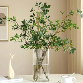 4Pcs Artificial Greens Branches for Vase, 27" Faux Twigs Tree Stems, Fake Plants Tree Branches for Home Decor, Fake Ficus Twigs for Office Wedding Shop Vase Fillers Banquet Decoration in Saudi Arabia