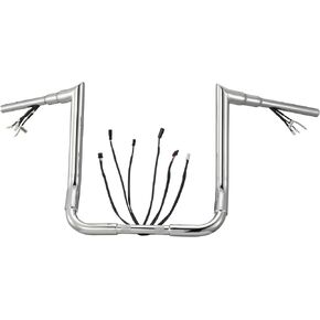 سلك مسبق 1 1/2 بوصة من Fat Ape Hangers Street Glide مقابض ساخنة خيار 14 بوصة مقود ارتفاع لـ Harley 2016-2023 Street Glide/Electra Glide/Ultra Limited Bagger Meathook Bar مع CAN-Bus/TBW، كروم in Kuwait