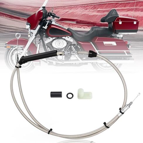 كابل القابض 68 11/16 بوصة لمحركات Harley Twin Cam & EVO 1987-2006 مع ناقل الحركة 5 سرعات لموديلات Dyna Touring، كروم in Saudi Arabia