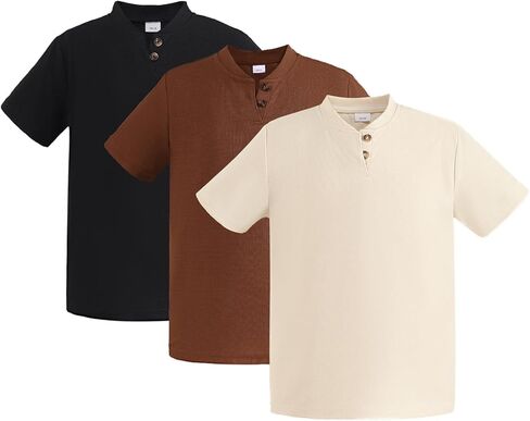 Boys T-Shirt Summer Clothes Youth Teen Kids Short Sleeve Tees Shirt Casual Athletic Tops 3 Pack Outfits 9-15 Years in Kuwait