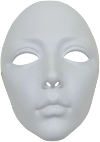 قناع وجه كامل قابل للطلاء من Sanfly يمكنك صنعه بنفسك أقنعة عادية فارغة قناع تنكري للهالوين لحفلات لعب الأدوار الكرنفالية للبالغين in Kuwait