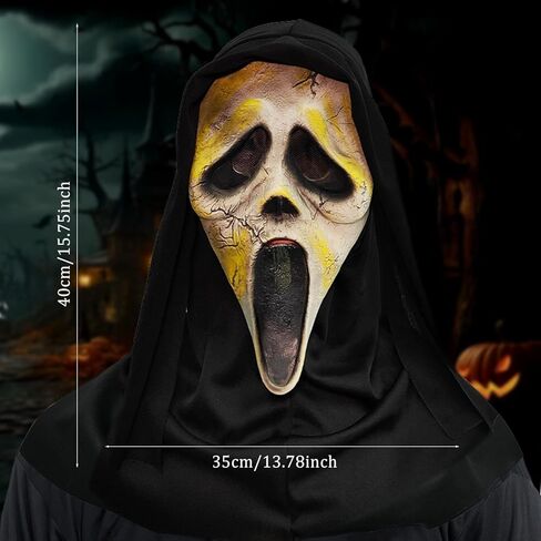 YumSur Halloween Mask Ghost Scary Skull Mask Horror Full Head Masque Halloween Decorations Creepy Cosplay Prop in Saudi Arabia