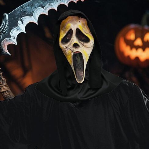 YumSur Halloween Mask Ghost Scary Skull Mask Horror Full Head Masque Halloween Decorations Creepy Cosplay Prop in Saudi Arabia
