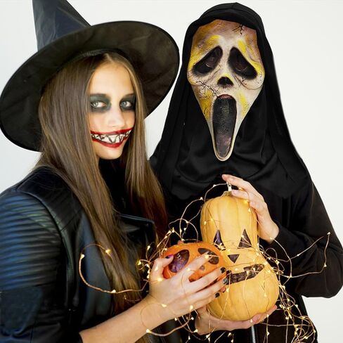 YumSur Halloween Mask Ghost Scary Skull Mask Horror Full Head Masque Halloween Decorations Creepy Cosplay Prop in Saudi Arabia