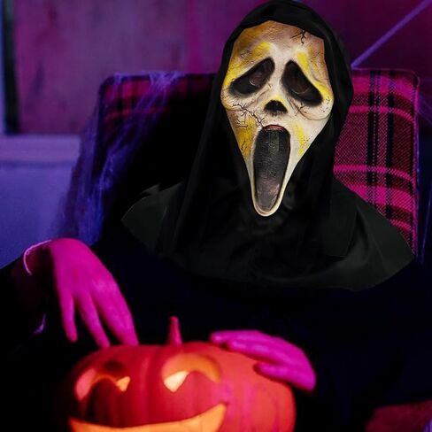 YumSur Halloween Mask Ghost Scary Skull Mask Horror Full Head Masque Halloween Decorations Creepy Cosplay Prop in Saudi Arabia