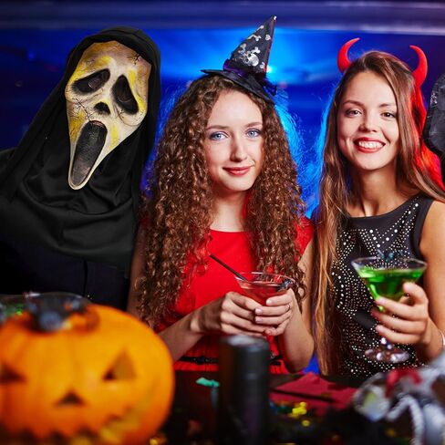 YumSur Halloween Mask Ghost Scary Skull Mask Horror Full Head Masque Halloween Decorations Creepy Cosplay Prop in Saudi Arabia