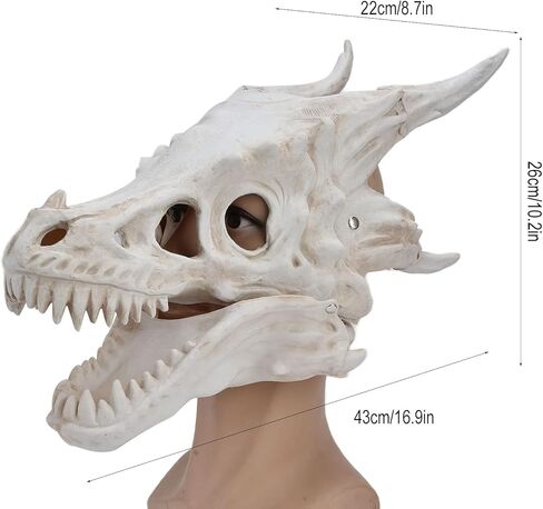 Dinosaur Skull Mask with Movable Jaw, Mute Speak, for Halloween Party, Cosplay, and Haunted House Decor in Saudi Arabia