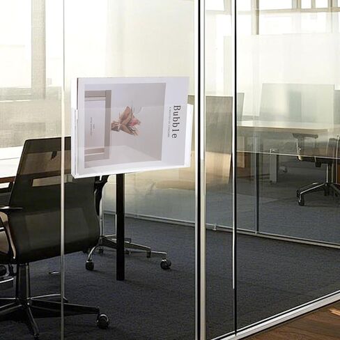 2 Pcs Clear Acrylic File Holder Wall Mount Legal Size Hanging Paper Organizer, Mail Holder Wall Pocket File Holders Storage for Letter Folder Brochure Magazine Bookshelf Literature Display in Saudi Arabia