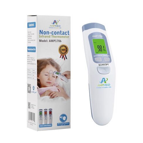 Amplim Non-Contact No-Touch Forehead Thermometer for Baby and Adults, Touchless Temporal Thermometer, FSA HSA Approved, AMP1706 Serenity in Kuwait