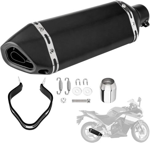 Slip-On Motorcycle Exhaust Muffler 51mm with Removable DB Killer, Carbon Fiber-Style Universal Exhaust for 38–51mm Pipes, Fit for Street & Sport Bikes (Carbon Fiber Pattern) in Saudi Arabia