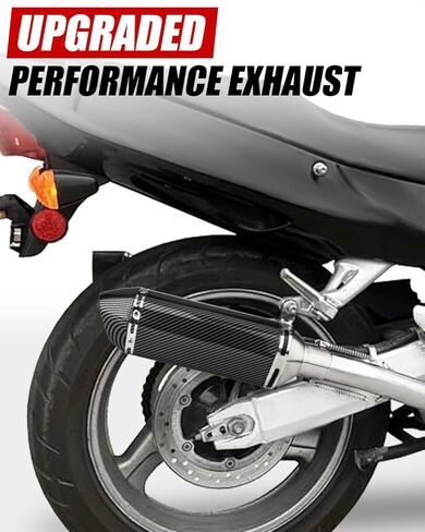 Slip-On Motorcycle Exhaust Muffler 51mm with Removable DB Killer, Carbon Fiber-Style Universal Exhaust for 38–51mm Pipes, Fit for Street & Sport Bikes (Carbon Fiber Pattern) in Saudi Arabia
