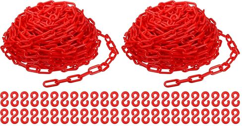 PATIKIL 50 Foot Plastic Chain Links, 2inch Safety Barrier Chain Orange for Crowd Control, Queue Line, Parking, Fence, Gate, Concert, Construction Site and Decoration in Saudi Arabia