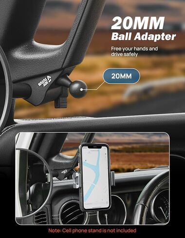 أبواب JOYTUTUS من المرايا المتوافقة مع 2018-2023 Wrangler JL & 2020-2023 Gladiator JT، مرآة الرؤية الخلفية للطرق الوعرة 6 بوصة مع محول الكرة، رؤية واسعة، لا تهتز، نمط العلم الأمريكي in Kuwait