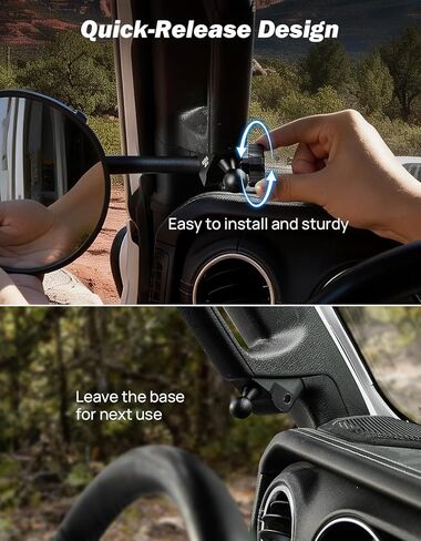 أبواب JOYTUTUS من المرايا المتوافقة مع 2018-2023 Wrangler JL & 2020-2023 Gladiator JT، مرآة الرؤية الخلفية للطرق الوعرة 6 بوصة مع محول الكرة، رؤية واسعة، لا تهتز، نمط العلم الأمريكي in Kuwait