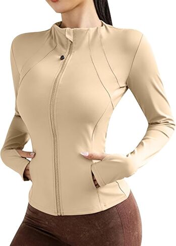 Shirts for Women Sun Protection Long Sleeve Full Zip Athletic Jacket Womens Yoga Running Outdoor Fashion Clothing in Saudi Arabia