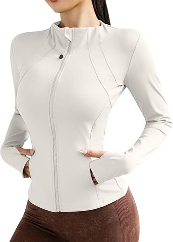 Shirts for Women Sun Protection Long Sleeve Full Zip Athletic Jacket Womens Yoga Running Outdoor Fashion Clothing in Saudi Arabia