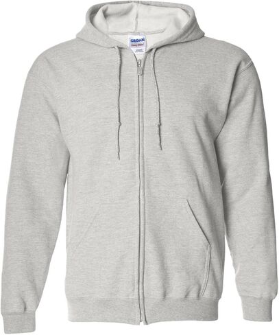 Gildan Adult Fleece Zip Hoodie Sweatshirt, Style G18600 Ash Grey, X-Large in Saudi Arabia