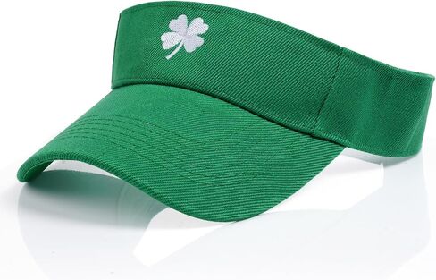 St. Patrick's Day Shamrocks Sun Visor Adjustable Embroidery Green Day Lucky Hat Sports Sun Visor Hat for Men Women in Saudi Arabia