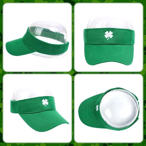 St. Patrick's Day Shamrocks Sun Visor Adjustable Embroidery Green Day Lucky Hat Sports Sun Visor Hat for Men Women in Saudi Arabia