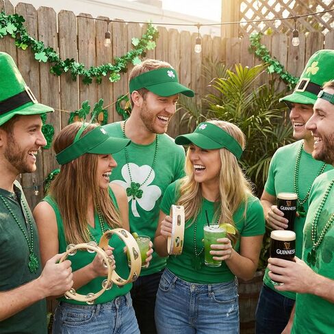 St. Patrick's Day Shamrocks Sun Visor Adjustable Embroidery Green Day Lucky Hat Sports Sun Visor Hat for Men Women in Saudi Arabia