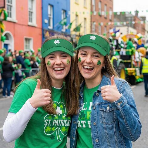 St. Patrick's Day Shamrocks Sun Visor Adjustable Embroidery Green Day Lucky Hat Sports Sun Visor Hat for Men Women in Saudi Arabia