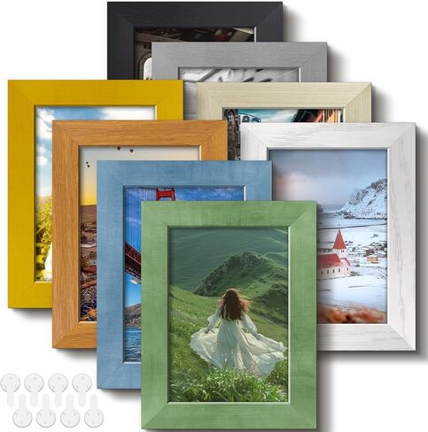 مجموعة إطارات صور RoseEmber مقاس 4×6 مكونة من 8 قطع، إطارات صور لمعرض الحائط، زجاج حقيقي عالي الدقة، للطاولة أو التعليق على الحائط in Saudi Arabia