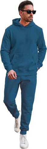 Tracksuit Long Sleeve Pullover Overhead Hoodie and Casual Cotton Fleece Joggers Pants Set in Saudi Arabia