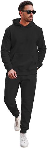 Tracksuit Long Sleeve Pullover Overhead Hoodie and Casual Cotton Fleece Joggers Pants Set in Saudi Arabia