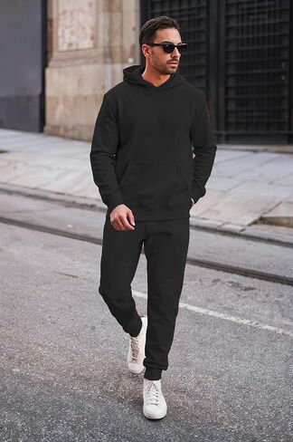 Tracksuit Long Sleeve Pullover Overhead Hoodie and Casual Cotton Fleece Joggers Pants Set in Saudi Arabia