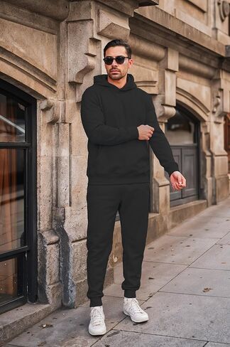 Tracksuit Long Sleeve Pullover Overhead Hoodie and Casual Cotton Fleece Joggers Pants Set in Saudi Arabia