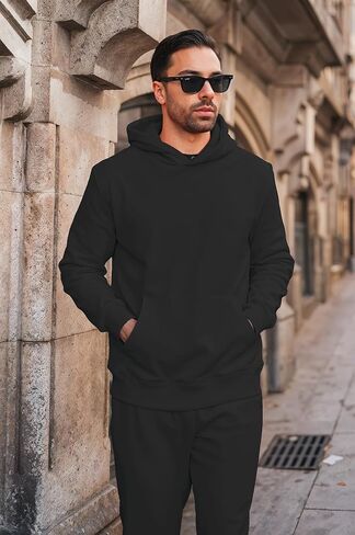 Tracksuit Long Sleeve Pullover Overhead Hoodie and Casual Cotton Fleece Joggers Pants Set in Saudi Arabia