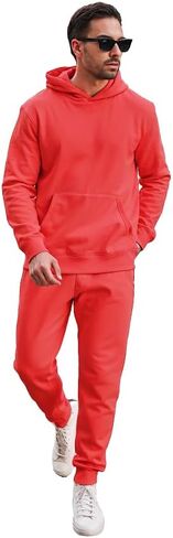 Tracksuit Long Sleeve Pullover Overhead Hoodie and Casual Cotton Fleece Joggers Pants Set in Saudi Arabia