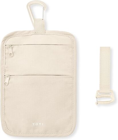 محفظة سفر معلقة ذات سعة كبيرة بتقنية RFID، منظم 3 مناطق، حامل جواز السفر والتذاكر، حزام بمشبك مزدوج ومحفظة خصر مضادة للسرقة in Kuwait