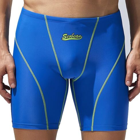 ملابس سباحة رياضية للرجال، سراويل سباحة طويلة الأرجل سريعة الجفاف مع قماش مطاطي، شورت سباحة للتدريب والسباق in Saudi Arabia