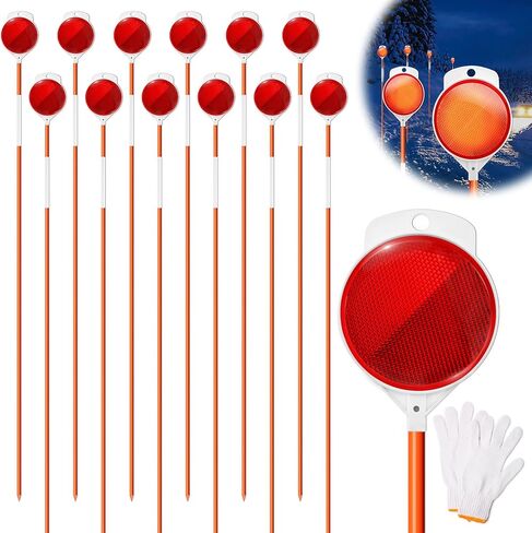 علامات طريق ريمياوي 12 حزمة، عاكسات طريق 48 بوصة على الأعمدة، أوتاد ثلجية عالية الوضوح مع عاكس مزدوج الجوانب، قضبان من الألياف الزجاجية العاكسة لحرث الثلج، مدخل المرآب، موقف السيارات in Kuwait