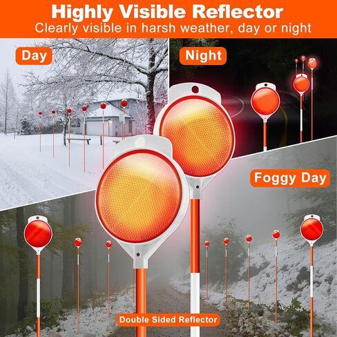 علامات طريق ريمياوي 12 حزمة، عاكسات طريق 48 بوصة على الأعمدة، أوتاد ثلجية عالية الوضوح مع عاكس مزدوج الجوانب، قضبان من الألياف الزجاجية العاكسة لحرث الثلج، مدخل المرآب، موقف السيارات in Kuwait