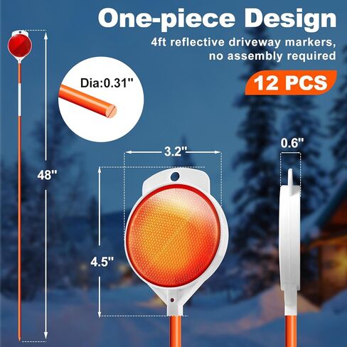 علامات طريق ريمياوي 12 حزمة، عاكسات طريق 48 بوصة على الأعمدة، أوتاد ثلجية عالية الوضوح مع عاكس مزدوج الجوانب، قضبان من الألياف الزجاجية العاكسة لحرث الثلج، مدخل المرآب، موقف السيارات in Kuwait