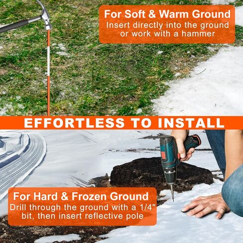 علامات طريق ريمياوي 12 حزمة، عاكسات طريق 48 بوصة على الأعمدة، أوتاد ثلجية عالية الوضوح مع عاكس مزدوج الجوانب، قضبان من الألياف الزجاجية العاكسة لحرث الثلج، مدخل المرآب، موقف السيارات in Kuwait