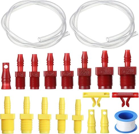 Outus 29 Pcs Master Cylinder Bleeder Kit Compatible with 13911-22" Clear Hose Clip PTFE Tape SAE and Metric - Complete Fit Brake Bleeder Kit in Saudi Arabia