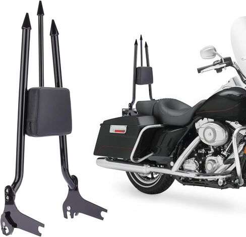 مسند ظهر للركاب قابل للفصل مقاس 27 بوصة لسيارة Harley Davidson Touring 1997-2008 Road King Street Glide Road Glide Electra Glide Models مسند الظهر الخلفي (أسود زاهي) in Saudi Arabia
