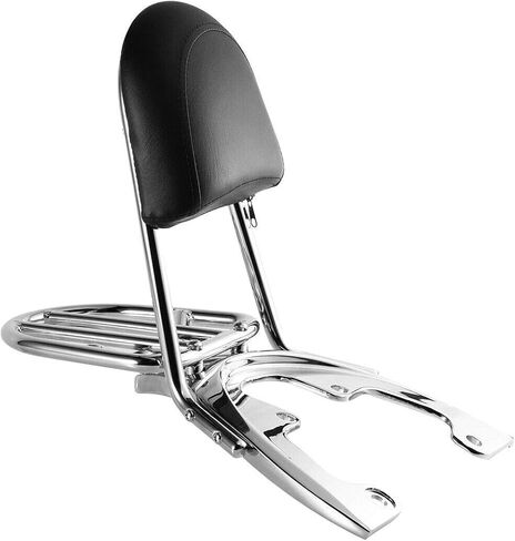 TCT-MOTORPARTS Sissy Bar Backrest Pad W/Luggage Rack Kit Fit For Harley VRSCAW VRSCDX VRSCX Models with 240 Rear Tire 2007-2011 in Saudi Arabia