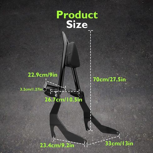 Mofun Sissy Bar with Luggage Rack 30" Passenger Backrest Compatible with BMW R18 Bagger/ R18 rictane/ R18 Transcontinental 2022 2023 2024 2025 Gloss Black in Saudi Arabia