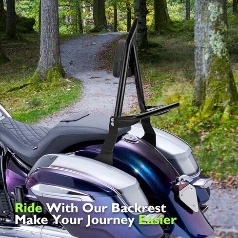 Mofun Sissy Bar with Luggage Rack 30" Passenger Backrest Compatible with BMW R18 Bagger/ R18 rictane/ R18 Transcontinental 2022 2023 2024 2025 Gloss Black in Saudi Arabia