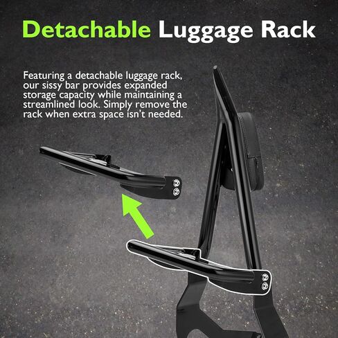 Mofun Sissy Bar with Luggage Rack 30" Passenger Backrest Compatible with BMW R18 Bagger/ R18 rictane/ R18 Transcontinental 2022 2023 2024 2025 Gloss Black in Saudi Arabia