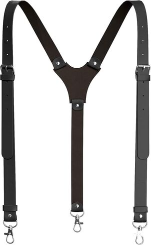 Genuine Leather Suspenders For Men Heavy Duty with Strong Clips, Leather Suspenders for Men in Kuwait