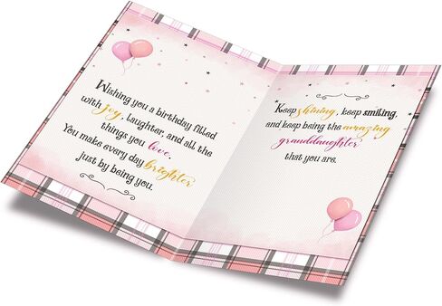 بطاقة عيد ميلاد حفيدة Prime Greetings، مصنوعة في أمريكا، صديقة للبيئة، مخزون بطاقات سميك مع ظرف ممتاز 5 بوصة × 7.75 بوصة، معبأة في بريد واقٍ in Kuwait