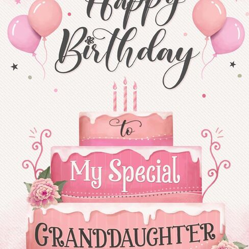 بطاقة عيد ميلاد حفيدة Prime Greetings، مصنوعة في أمريكا، صديقة للبيئة، مخزون بطاقات سميك مع ظرف ممتاز 5 بوصة × 7.75 بوصة، معبأة في بريد واقٍ in Kuwait