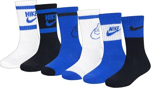 Nike boys Retro 6-pack Crew Socks (Toddler/Little Kid/Big Kid) in Saudi Arabia